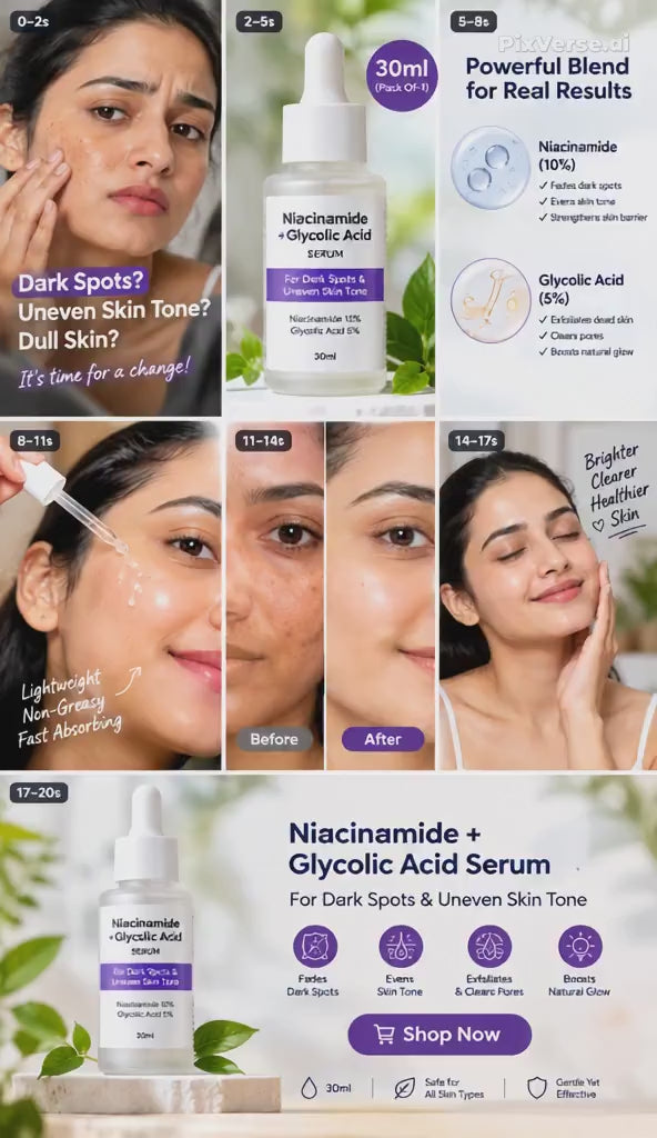 Niacinamide with Glycolic Acid Serum for Dark Spots 30ml (Pack Of-1)